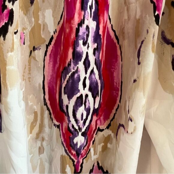 Chicos Womens Paisley Boho Tunic Top Size XL Peasant Flowy Loose Travel Vacation - Picture 4 of 8